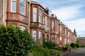 row of houses in the UK