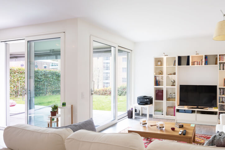sliding doors in a modern living room