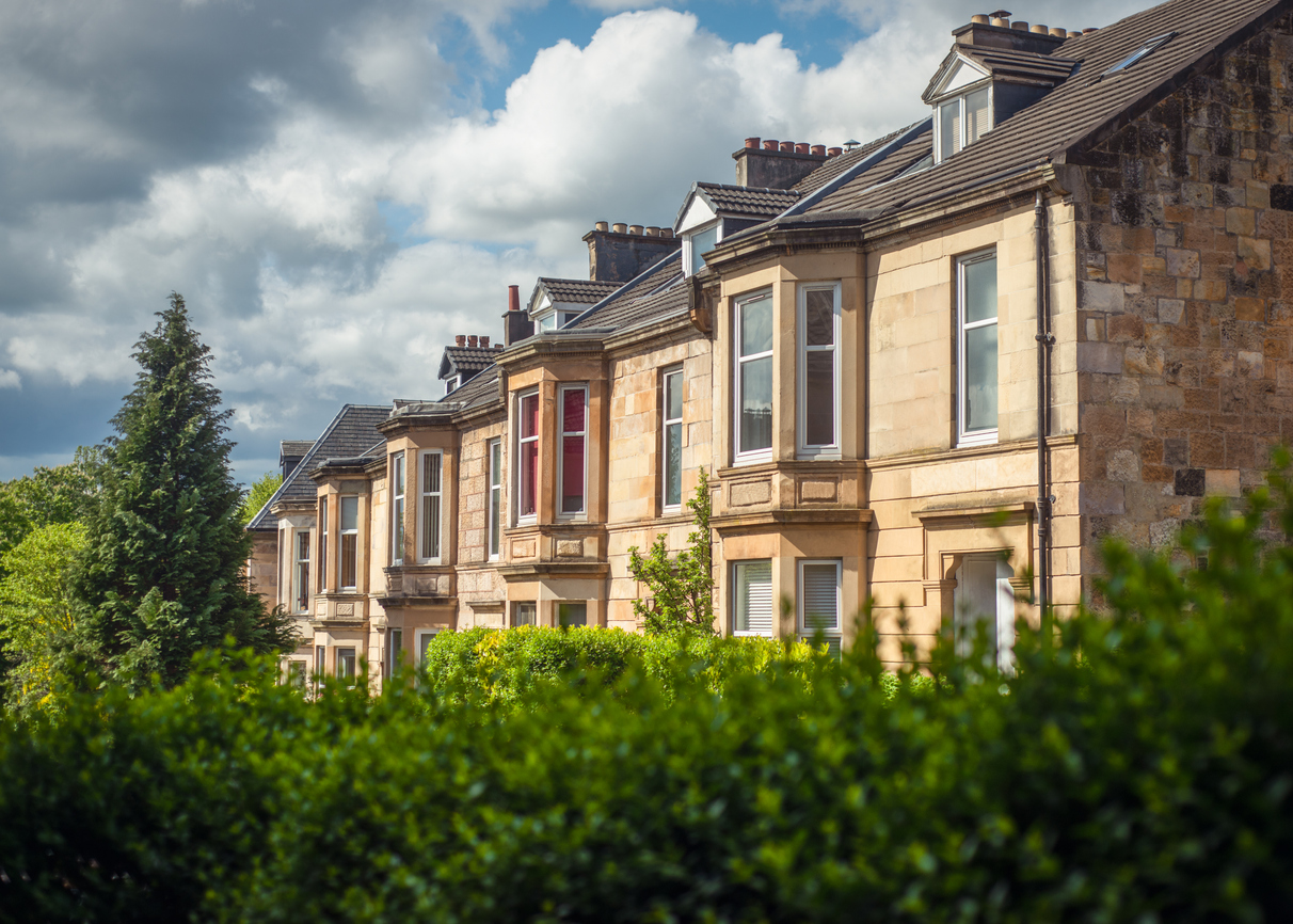 a row of houses in the uk